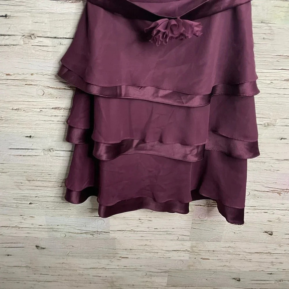 After six vintage size 10  purple strapless dress with belt ruffle - Picture 2 of 7